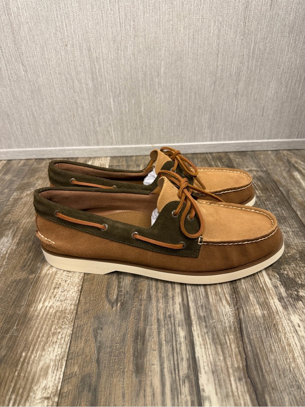 Sperry Two-Tone Brown & Tan Suede Boat Shoes Size 13 - Picture 8 of 16